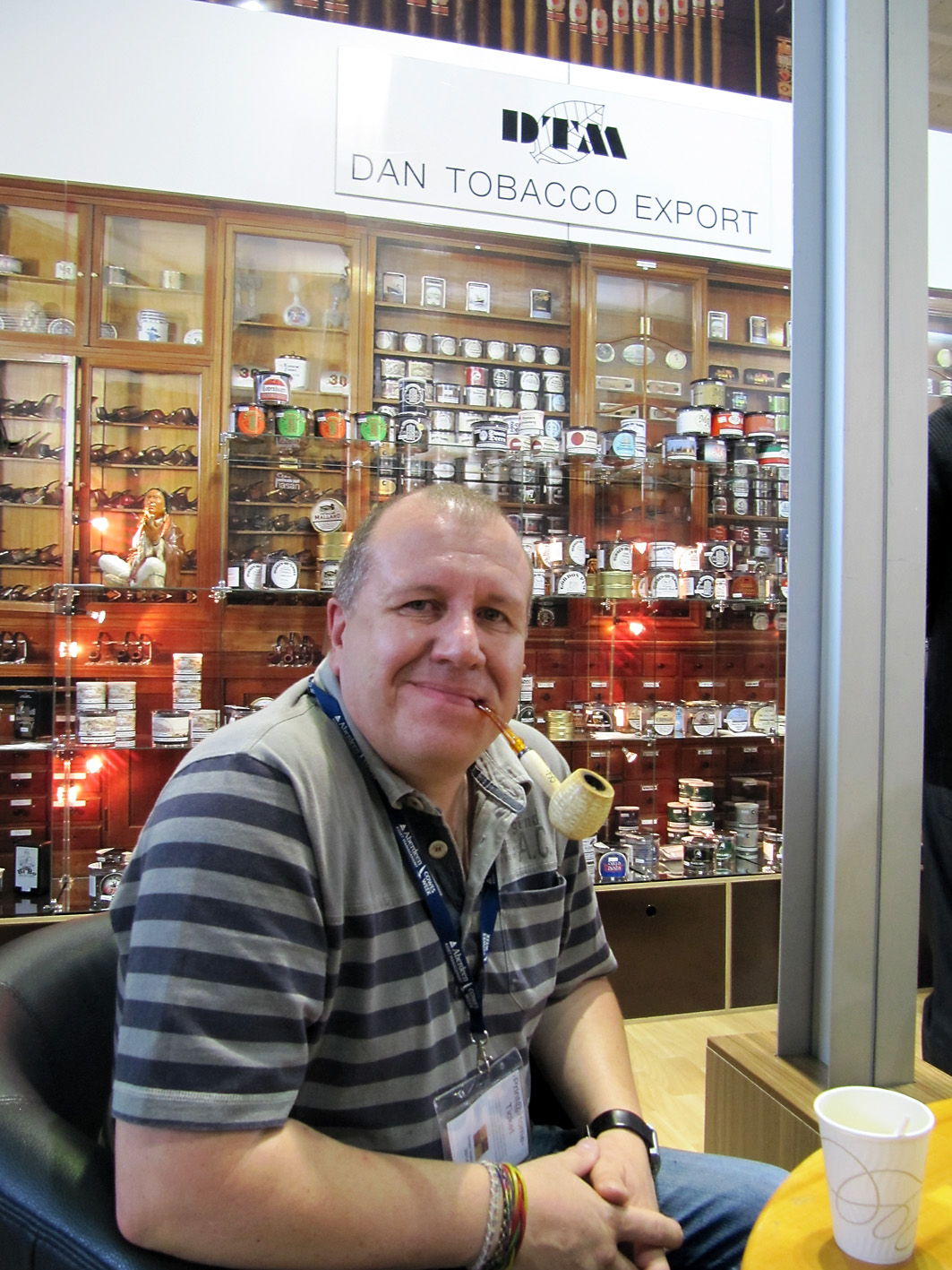 Fred at the Dan Tobacco stand